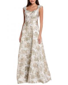 Платье Rene Ruiz из металлизированного жаккарда, белый