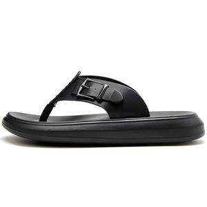 QIE Мужские черные шлепанцы на резиновой подошве