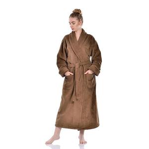 Унисекс халат из хлопка, мягкий воротник-шаль в стиле отеля Wear Sierra, Coffee