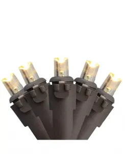 Набор из 50 теплых белых светодиодных рождественских гирлянд с широким углом обзора - коричневый провод Northlight, white