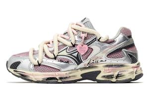 Speed 2K увеличивающие высоту низкие кроссовки для бега unisex Mizuno, серебристо-розовый