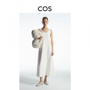 Женское трикотажное платье Cos с круглым вырезом, белый