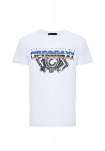 Футболка с модной надписью бренда CIPO & BAXX, белый