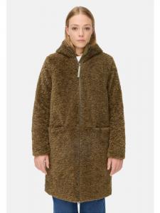 Пальто-тедди с капюшоном цвета темного хаки Camel Active
