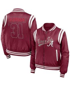 Женский бомбер Crimson Alabama Crimson Tide Football с молнией во всю длину WEAR by Erin Andrews, красный