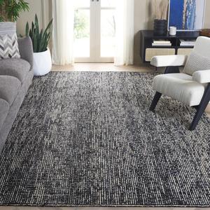 SAFAVIEH Abstract Collection ковер 275 x 366 см - Black & Grey, ручной работы из шерсти, идеален для помещений с высокой проходимостью в гостиной, спальне (ABT468L)