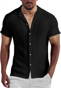 Мужская летняя пляжная рубашка с коротким рукавом, Casual Slim Fit evzosrz