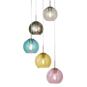 Подвесной светильник searchlight Mardi Gras, стекло/сталь - 5-световой