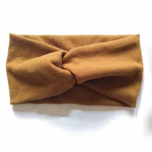 Ребристая повязка на голову для женщин, широкая Miniministore, цвет Camel