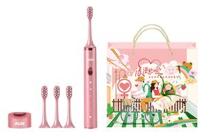 Электрическая зубная щетка для взрослых перезаряжаемые полностью автоматические звуковые с мягкой щетиной набор для бритья мужчин и женщин AUX, розовый
