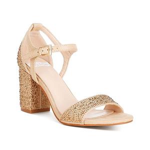 Женские босоножки на квадратном каблуке с камнями Navoli Rag & Co, Beige