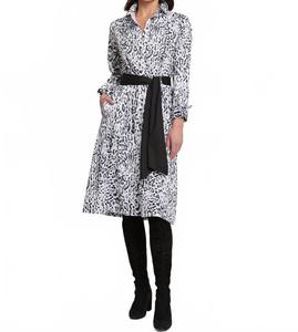 Тампрон платье с длинным рукавом в черно-белом цвете Hinson Wu