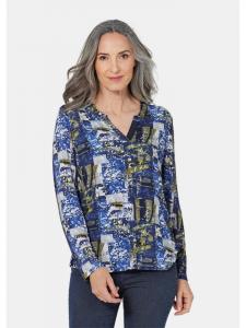 Рубашка-туника с эффектным принтом в графитовом цвете / с узором GOLDNER