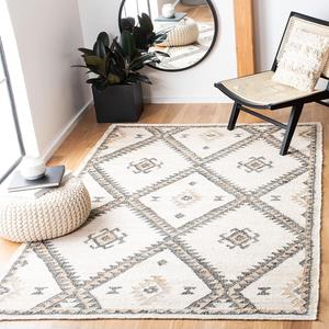 Ковер SAFAVIEH, 92 x 153 см, Kilim Collection, Ivory & Black, ручная работа, плоское плетение из джута, идеально для помещений с высокой проходимостью: прихожая, гостиная, спальня (KLM761A)