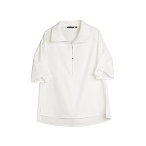 ELLE Рубашка Women's White Lapel Moderate
