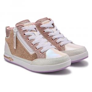 Выражение лица высокие кроссовки большой ребенок Skechers, розовый