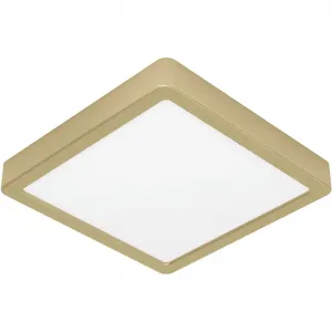 Настенный светильник FUEVA 5 Aufbaulampe, сталь и пластик, светильник для гостиной LED-модуль 1 шт., теплый белый свет, светильник с небольшой высотой - для кухни, коридора или гостиной Eglo, Messingfarben