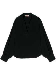 Блузка Blanca Vita с длинными рукавами из крепа, черный