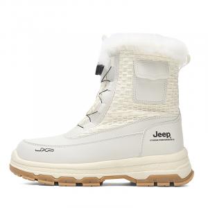 Зимние ботинки Jeep комбинированные с карманом, белый