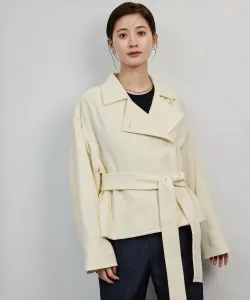 Хлопковый короткий тренч MANTECO Rope', цвет Off-White (15)