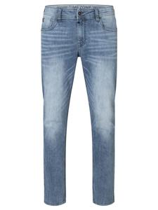 Джинсы Slim Fit с эффектом стирки и эластичности синего цвета Timezone