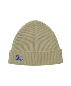 Кашемировая шапка в рубчик с вышивкой в виде рыцаря-всадника Burberry, бежевый