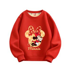 Детский свитшот с круглым вырезом, утепленные и с флисовой подкладкой Disney, [thickened and fleece-lined]di lie fu красный