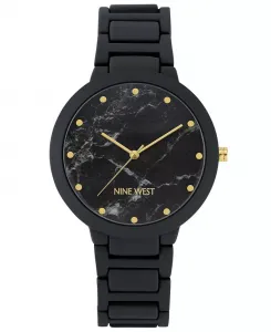 Женские часы Quartz Black с браслетом из резинизированного сплава, 40.5 мм Nine West