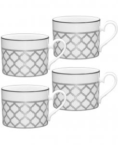 Набор из 4 чашек «Вечный дворец», 8,5 унций (240 мл) Noritake, цвет white and platinum