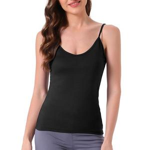 Женский топ-ками с V-образным вырезом и тонкими бретелями Inspire Chic, Black