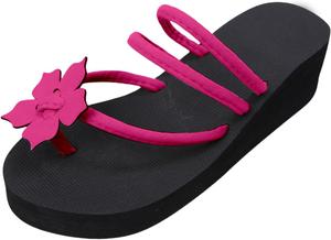 Сандалии для женщин 2025 года в стиле бохо с цветочным рисунком, плоские сандалии с открытым носком, тапочки-шлепанцы на плоской подошве, повседневные летние тапочки, пляжные шлепанцы для комфорта Generic, розовый