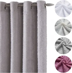 Штора Heimtexland с люверсами, декоративная, полупрозрачная, пушистые шифоновые нити, ШxВ 245x140 см, тип шторы 892, серая heimtexland