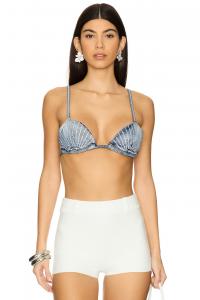 Бикини-топ из денима Lolita Agua Bendita, multicolor