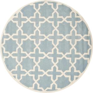 Ковер SAFAVIEH, 153 x 153 см, Chatham Collection Blue/Ivory CHT732B ручной работы геометрический премиум шерсть