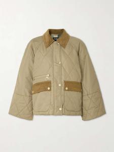 Укороченная стеганая куртка Martha с вельветовой отделкой Barbour, коричневый