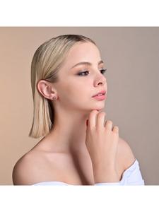 Adeliás Женские серьги - серьги-гвоздики из нержавеющей стали с золотыми стразами