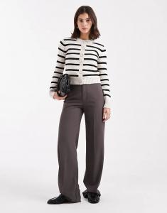 Кардиган Brave Soul с контрастными пуговицами в полоску черного и цвета слоновой кости