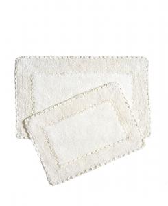 Набор из 2 хлопковых ковриков для ванной с оборками. Laura Ashley, Ivory