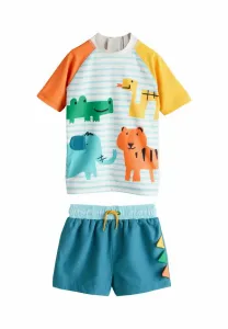 Купальник с короткими рукавами Next, White/Red/Yellow