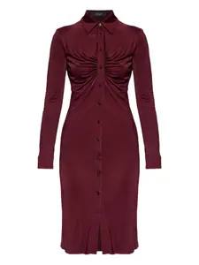 Мини-платье с присборенными деталями Versace, красный