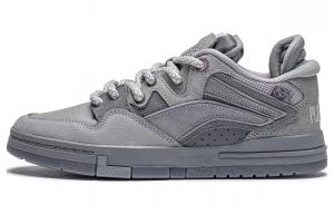 Кроссовки Pleasures X LiNing Wave Skateboarding Shoes Men Low-top Gray, серый