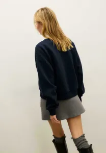 Рубашка-Поло с вышитым воротником Stradivarius, Mottled Dark Blue