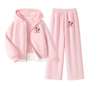 Детская повседневная спортивная одежда Disney, розовый