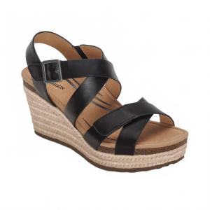 Женские туфли Anna Wedge из черной телячьей кожи Aetrex