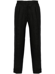 Kiton льняные брюки со складками, черный