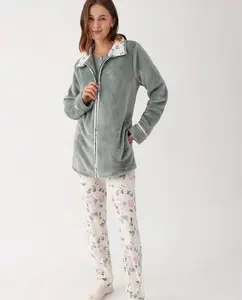 Короткий халат из седалина Promise, бледно-зеленый