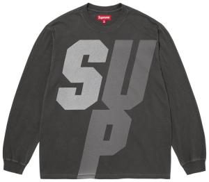 Светоотражающая футболка с длинными рукавами Supreme, черная