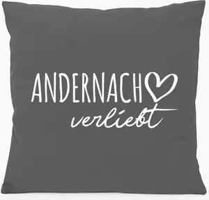 Подушка для дивана Huuraa Andernach in Love Gift 40x40 см с наполнителем из серо-стального хлопка Andernach Souvenir Hellweg Druckerei