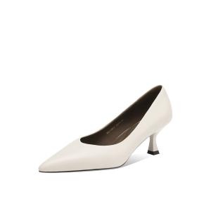 BOERDIQI Женские туфли на каблуке 6 см с расклешенным каблуком - экрю (полностью кожаные внутри и снаружи), цвет Ecru (Full Leather inside and Out)