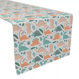 Дорожка для стола, 100 % хлопок, 16x108 дюймов, мультяшные динозавры